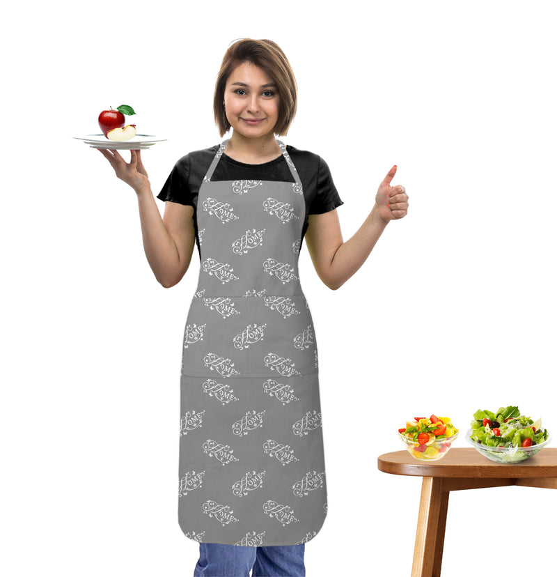 Oasis Home Collection Cotton Printed Apron Free Size - Grey Home - Printed Pattern
