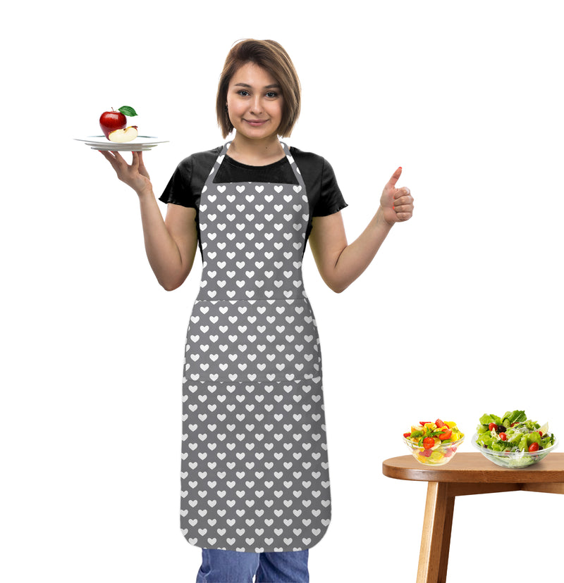Oasis Home Collection Cotton Printed Apron Free Size - Black, Red ,Grey