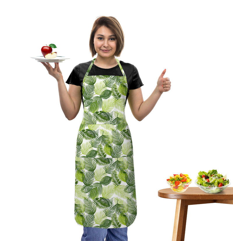 Oasis Home Collection Cotton Printed Apron Free Size - Green - Printed Pattern