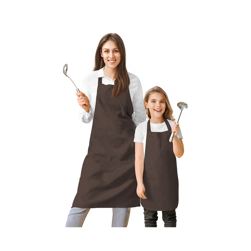 Oasis Home Collection Cotton Solid Adult & Kids Apron - Pink, Dark Green, Palm, Violet, Brown