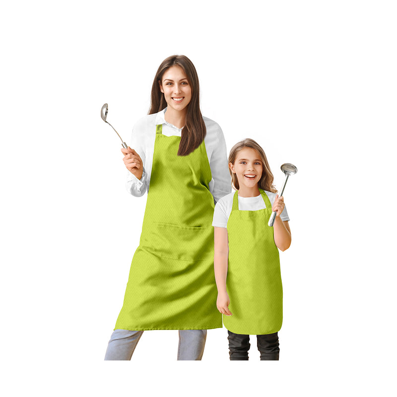 Oasis Home Collection Cotton Solid Adult & Kids Apron - Pink, Dark Green, Palm, Violet, Brown