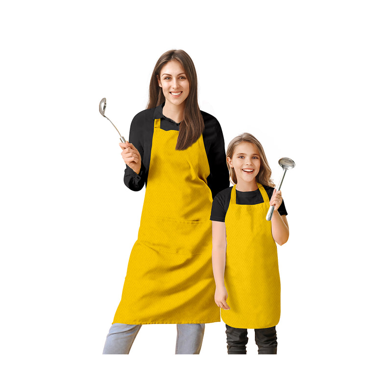 Oasis Home Collection Cotton Solid Adult & Kids Apron - Yellow, Red wood, Red, Sand, Orange