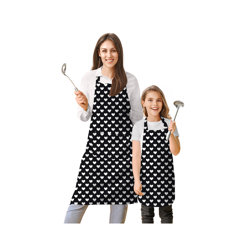 Oasis Home Collection Cotton Printed Adult & Kids Apron - Red, Pink, Grey, Black
