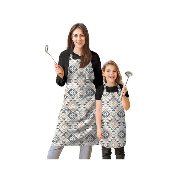 Oasis Home Collection Cotton Printed Adult & Kids Apron - Beige