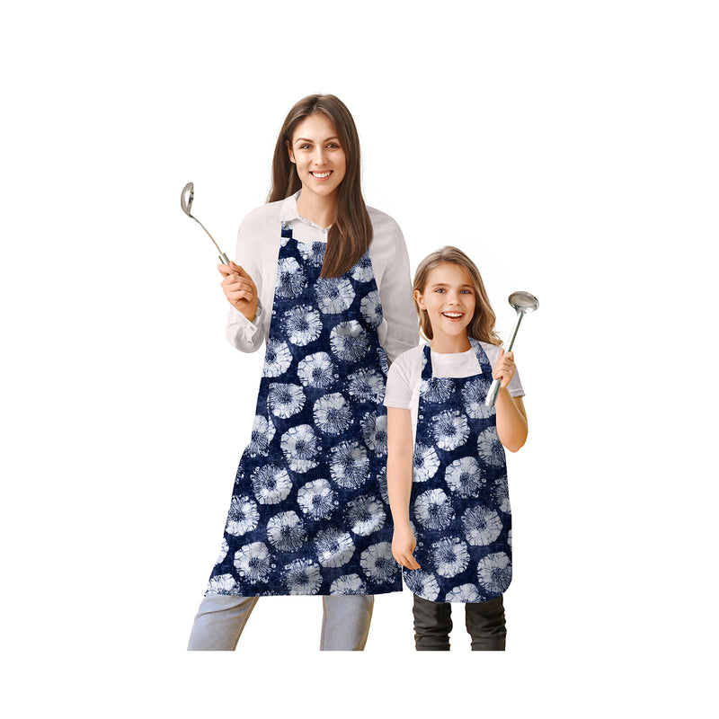 Oasis Home Collection Cotton Printed Adult & Kids Apron - Blue