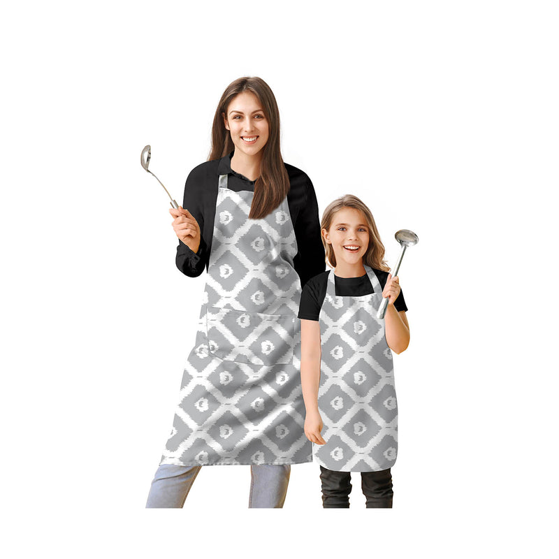 Oasis Home Collection Cotton Printed Adult & Kids Apron - Grey