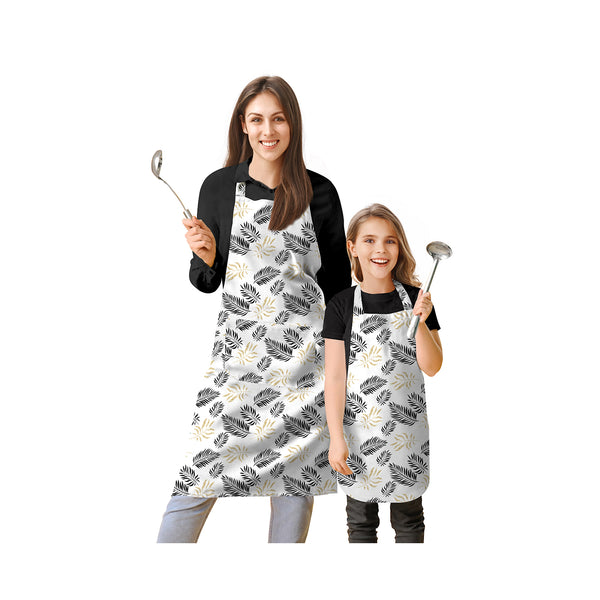 Oasis Home Collection Cotton Printed Adult & Kids Apron - Gold & Black