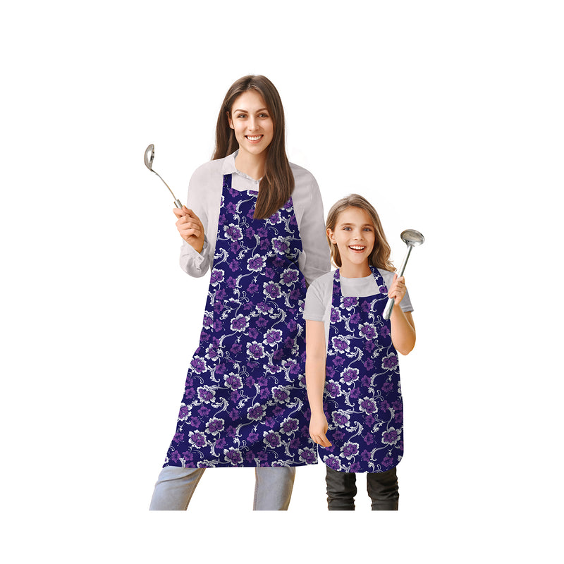 Oasis Home Collection Cotton Printed Printed Adult & Kids Apron - Lavender, Grey