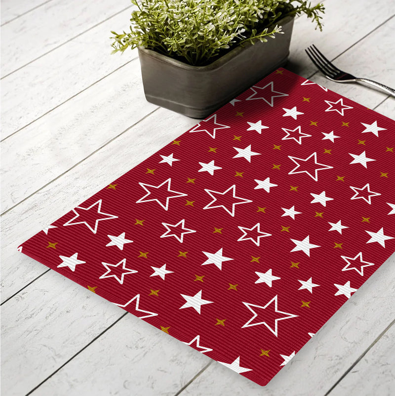 Oasis Home Collection Cotton Printed Kitchen Place Mat - 6 Piece Pack