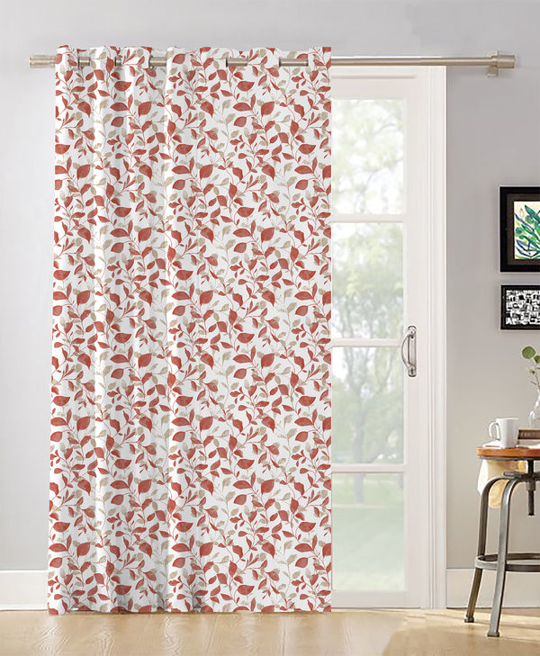 Oasis Home Collection Cotton Printed Eyelet Curtain –  Maroon - 5 feet, 7 feet, 9 feet