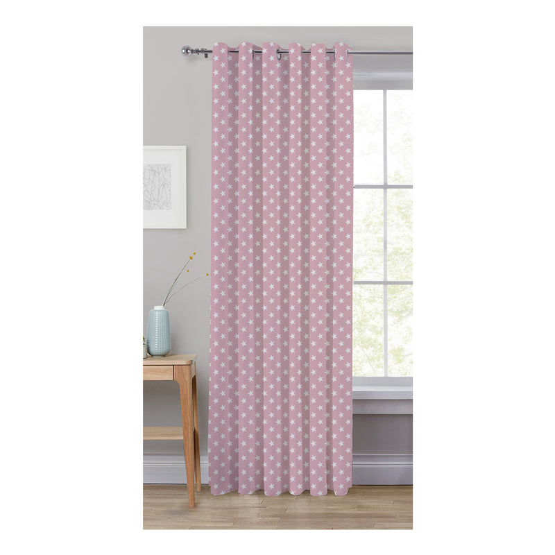 Oasis Home Collection Cotton Printed Eyelet Curtain –  Printed- Black, Pink, Grey - 5 feet, 7 feet, 9 feet