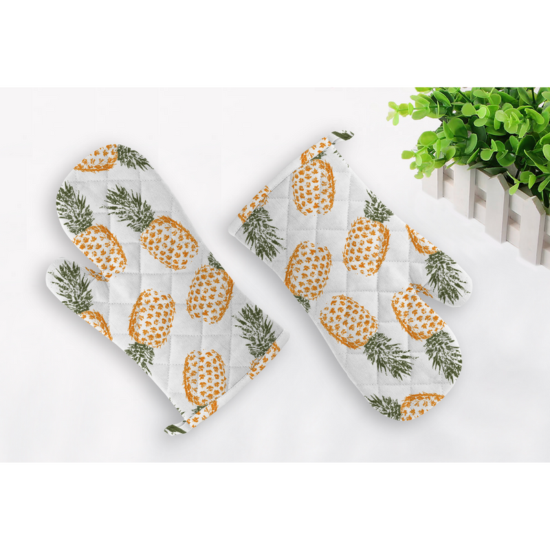 Oasis Home Collections Printed Gloves - Grey - 2 Glove - Pine Apple