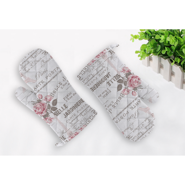 Oasis Home Collections Printed Gloves - Grey - 2 Glove - Pink