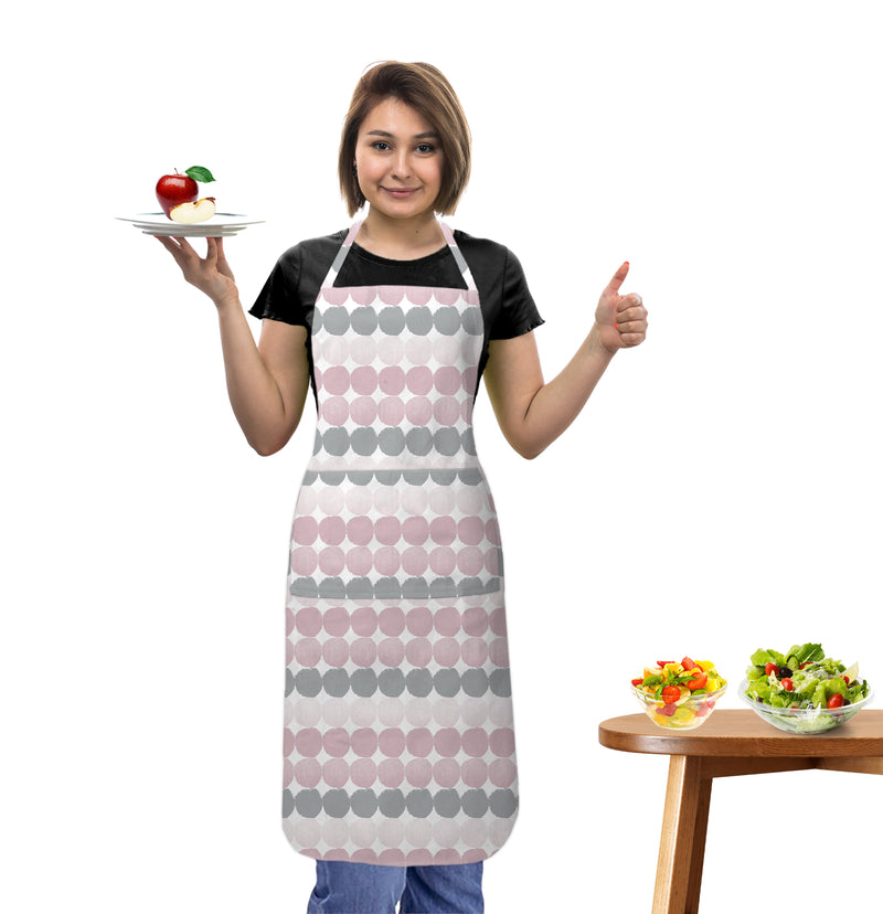 Oasis Home Collection Cotton Printed Apron Free Size - Pink, Grey - Printed Pattern