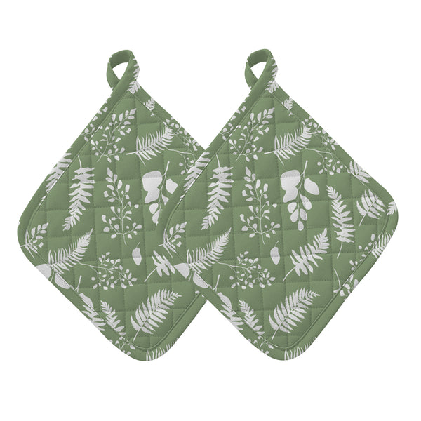 Oasis Home Collections Oven Pot Holder Set - Green - 2 Piece Pack