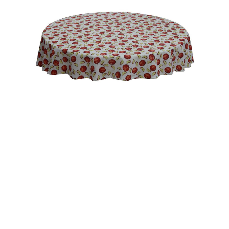 Oasis Home Collection Cotton Printed Round Table Cloth - 6 Seater - Red, Green