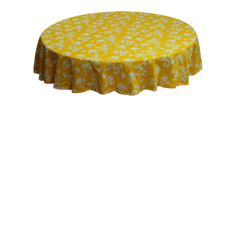 Oasis Home Collection Cotton Printed Round Table Cloth - 6 Seater - Red, Grey, Yellow, Lavender, Green