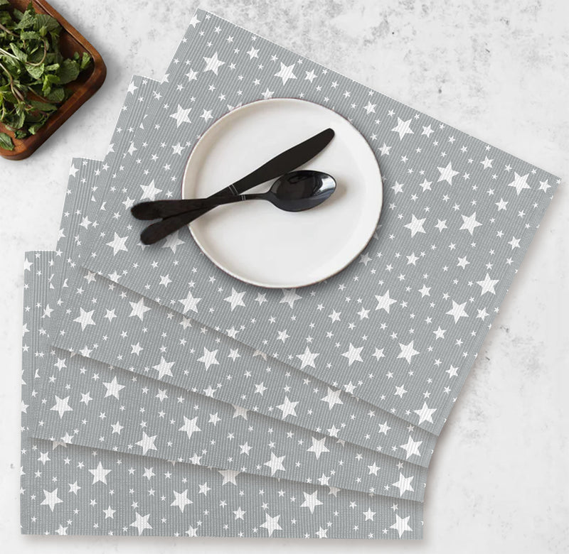 Oasis Home Collection Cotton Gold Star Kitchen Place Mat - 4 Piece Pack