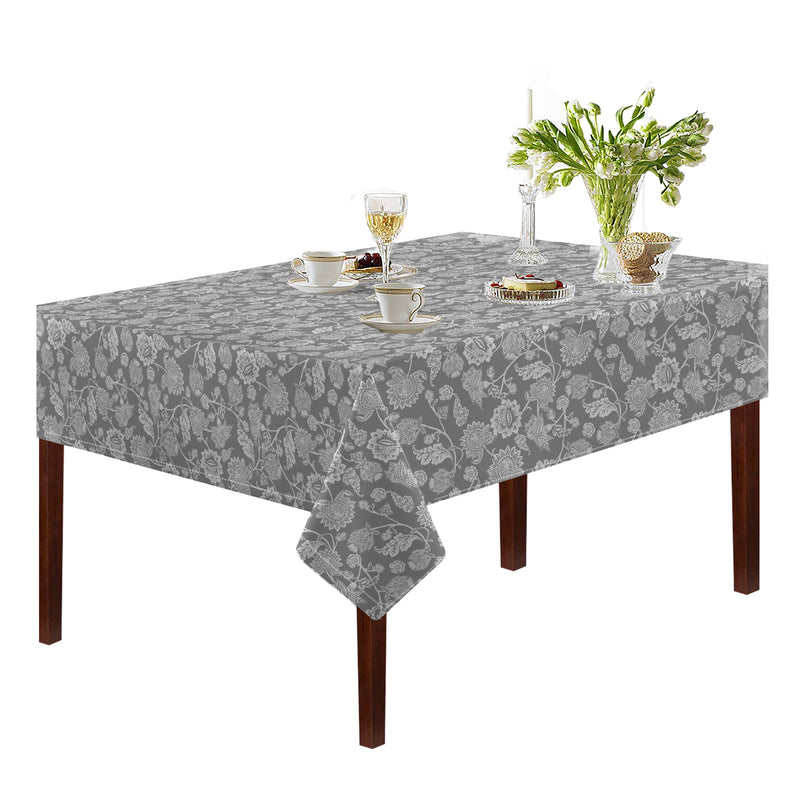 Oasis Home Collection Cotton Printed Table Cloth - Grey - Printed Pattern