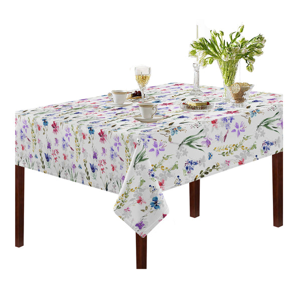 Oasis Home Collection Cotton Printed Table Cloth - Multicolor - Floral Pattern
