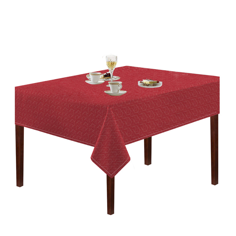 Oasis Home Collection Cotton Printed Table Cloth - Black, Red - Printed Pattern