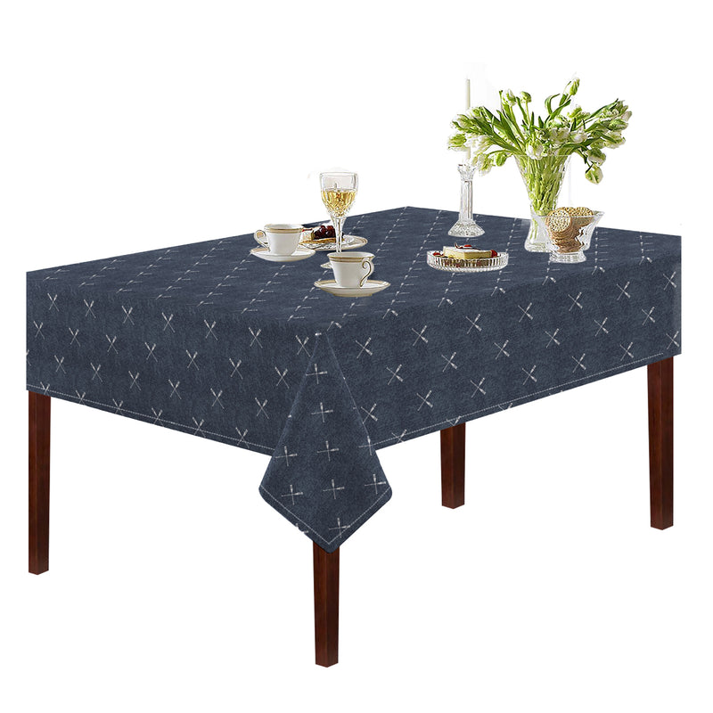 Oasis Home Collection Cotton  Printed Table Cloth -Blue - Printed Pattern