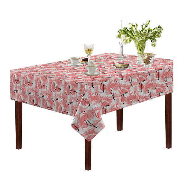 Oasis Home Collection Cotton Printed Table Cloth - Pink - Flamingo - Printed Pattern