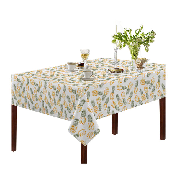 Oasis Home Collection Cotton Printed Table Cloth - Yellow - Printed Pattern