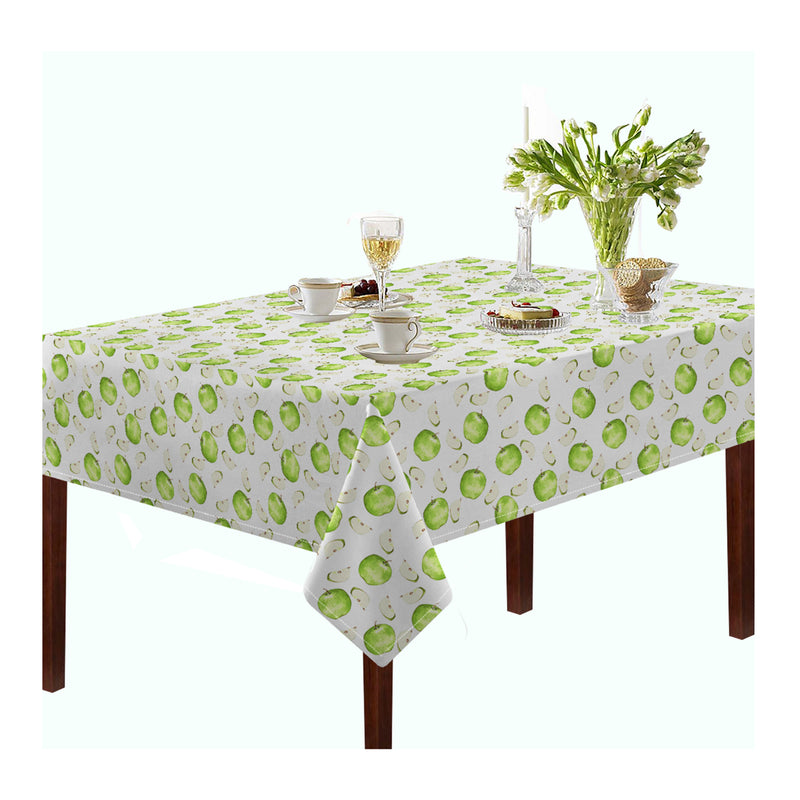 Oasis Home Collection Cotton Printed Table Cloth - Green, Red - Printed Pattern