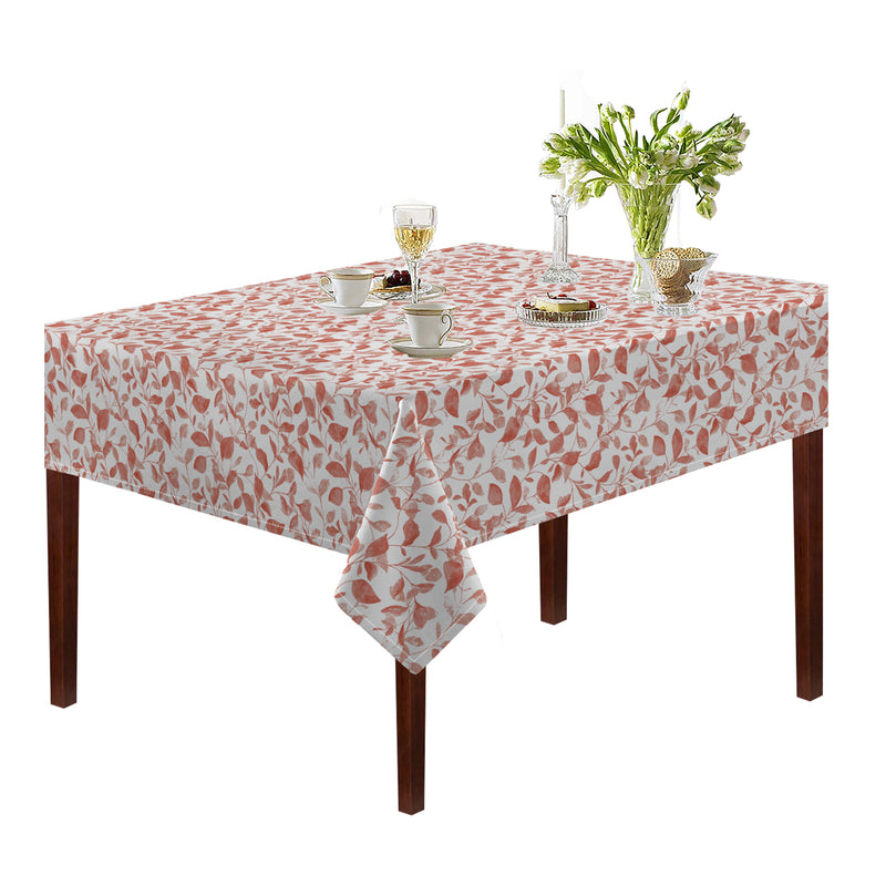 Oasis Home Collection Cotton Printed Table Cloth - Red, Grey - Printed Pattern