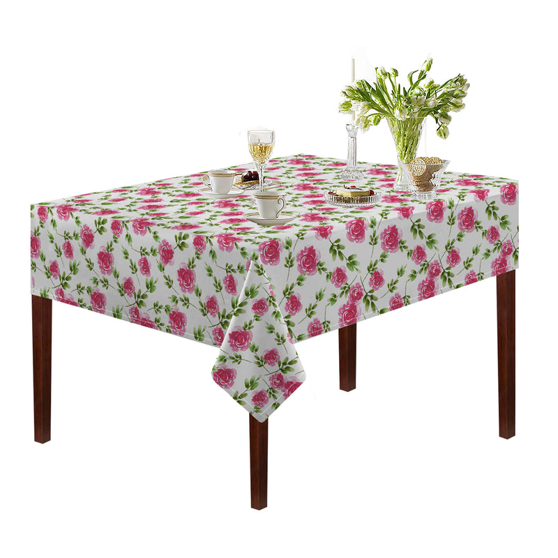 Oasis Home Collection Cotton Printed Table Cloth - Pink - Printed Pattern