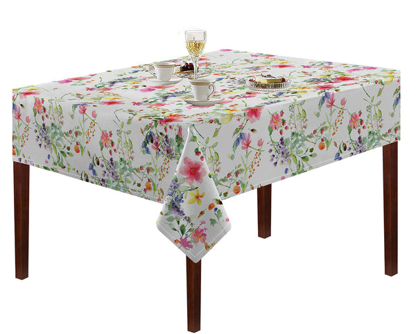 Oasis Home Collection Cotton Printed Table Cloth - Multicolor - Water Color Printed Pattern