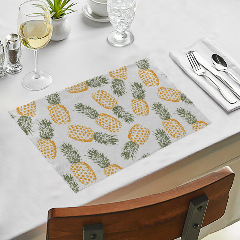 Oasis Home Collection Cotton Printed Table Runner With Place Mat - White