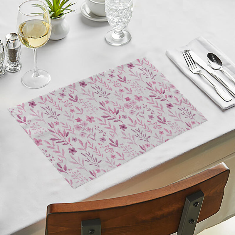 Oasis Home Collection Cotton Printed Table Runner With Place Mat - Lavender