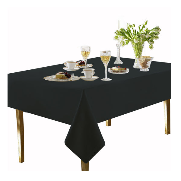 Oasis Home Collection Cotton Solid Table Cloth  - Black