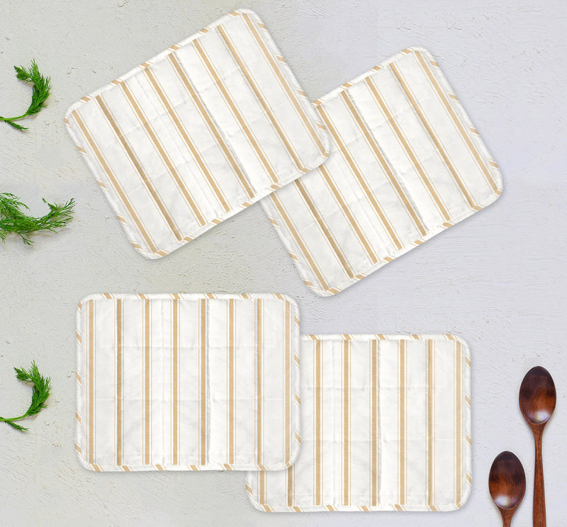 Oasis Set of 4 Quilted Placemats for Kitchen Washable Cloth Placemats