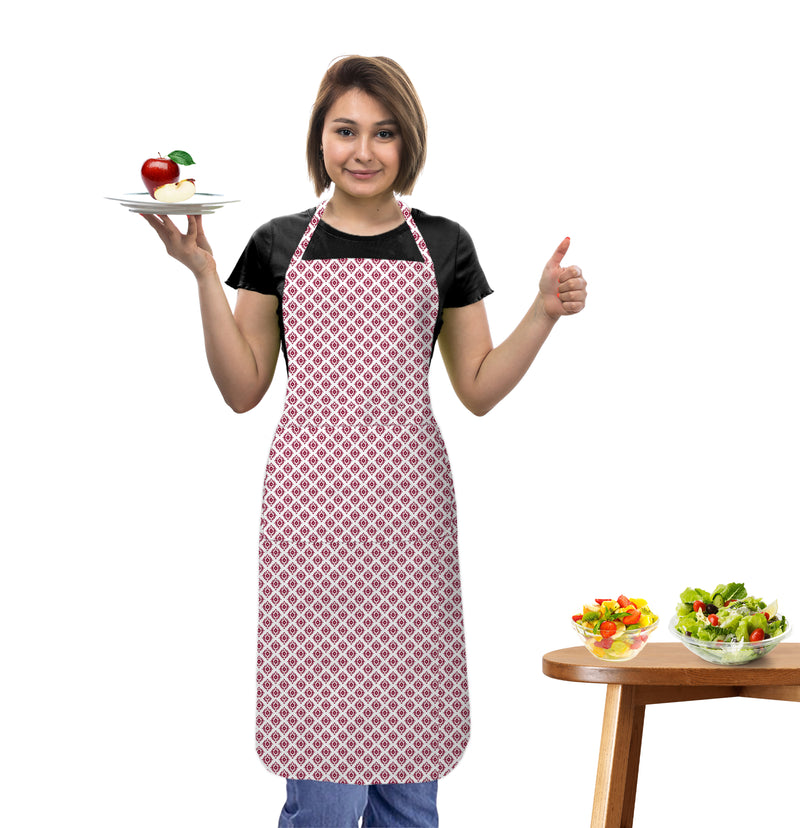Oasis Home Collection Cotton Printed Apron Free Size - Red - Printed Pattern
