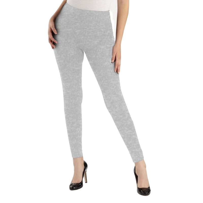 Oasis Home Collection Ultra Soft Stretchable Solid Color Cotton Ankle Fit Leggings - Grey