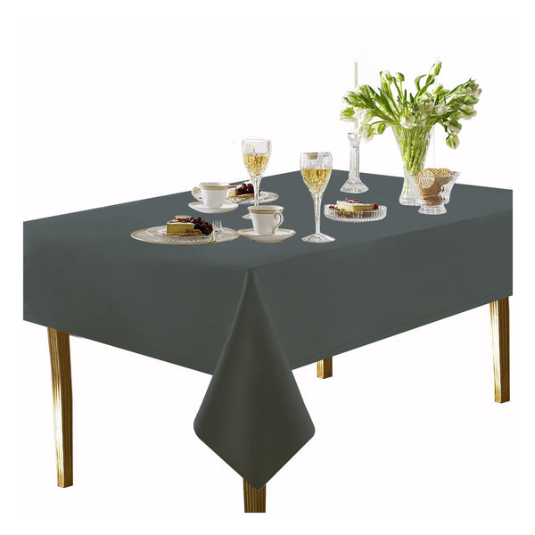 Oasis Home Collection Cotton Solid Table Cloth - Grey