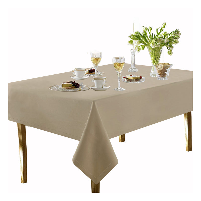 Oasis Home Collection Cotton Solid Table Cloth  - Sand