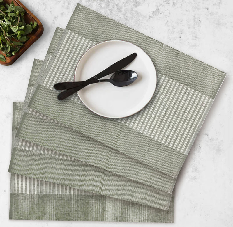 Oasis Home Collection Cotton Rib Placemat - Grey - Pack Of 4