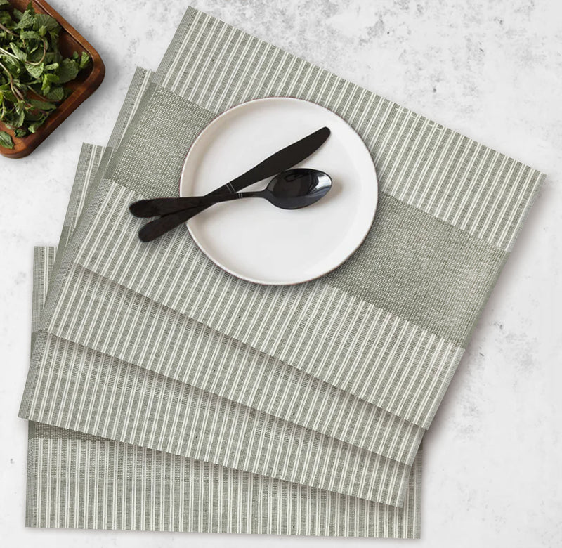 Oasis Home Collection Cotton Rib Placemat - Grey - Pack Of 4