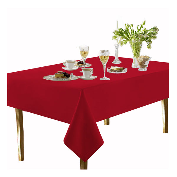 Oasis Home Collection Cotton Solid Table Cloth -  Red