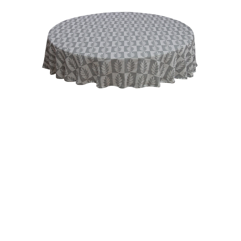 Oasis Home Collection Cotton Self Design Round Table Cloth - Small Leaf 6 Seater - Red , Blue , Grey , Black