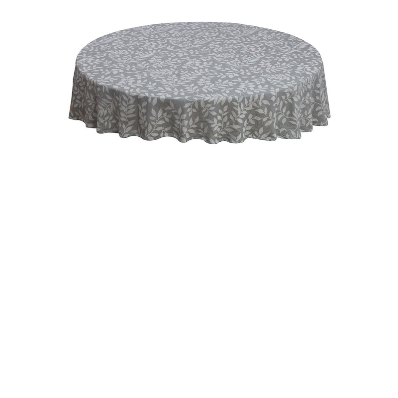 Oasis Home Collection Cotton Self Design Round Table Cloth - Big Leaf 6 Seater - Red , Blue , Grey , Black