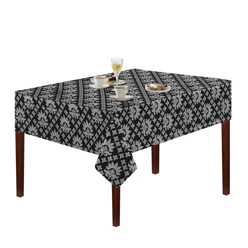 Oasis Home Collection Cotton Jacquard Table Cloth - Red, Grey, Blue, Black - Damask Printed Pattern