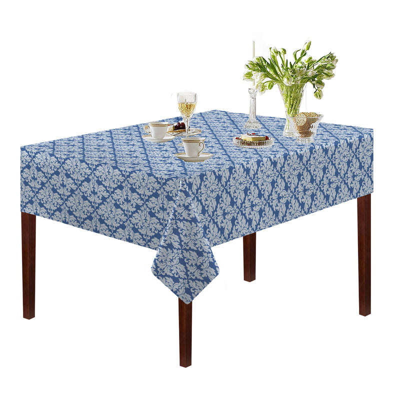 Oasis Home Collection Cotton Jacquard Table Cloth - Red, Grey, Blue, Black - Brocade Printed Pattern