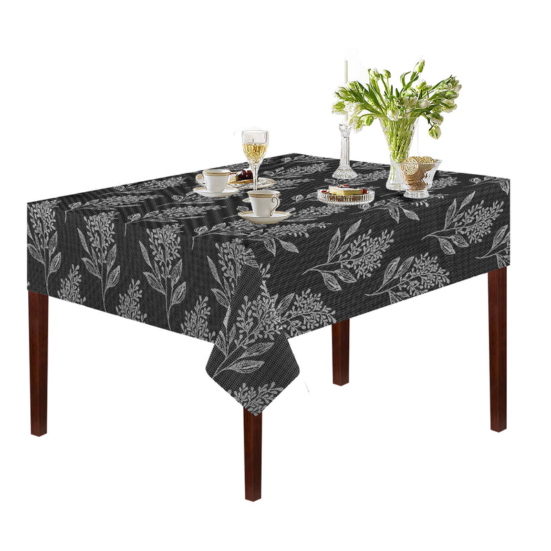 Oasis Home Collection Cotton Jacquard Table Cloth - Red, Grey, Blue, Black - Floral Printed Pattern