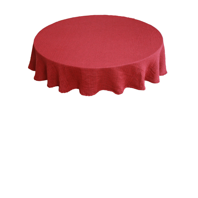 Oasis Home Collection Cotton Yarn Dyed Round Table Cloth - 6 Seater  - Red