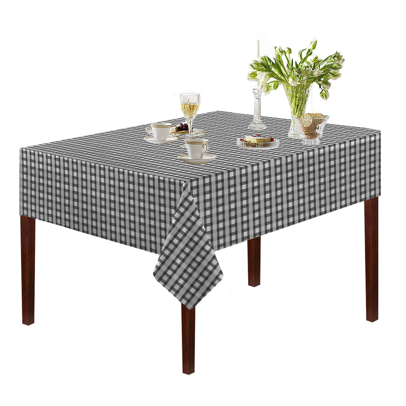 Oasis Home Collection Cotton Yarn Dyed Table Cloth - Blue, Grey, Red - Checkered Pattern